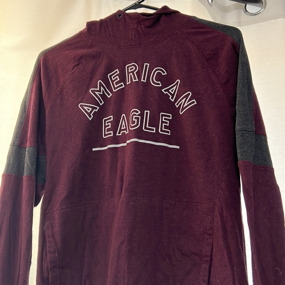 Burgundy and gray American Eagle hoodie size S